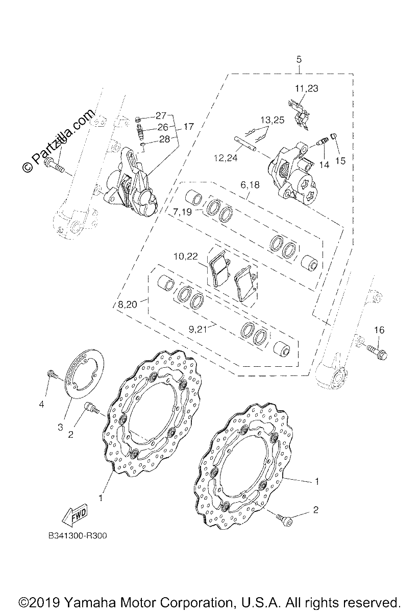 Diagrama de FRONT BRAKE CALIPER
