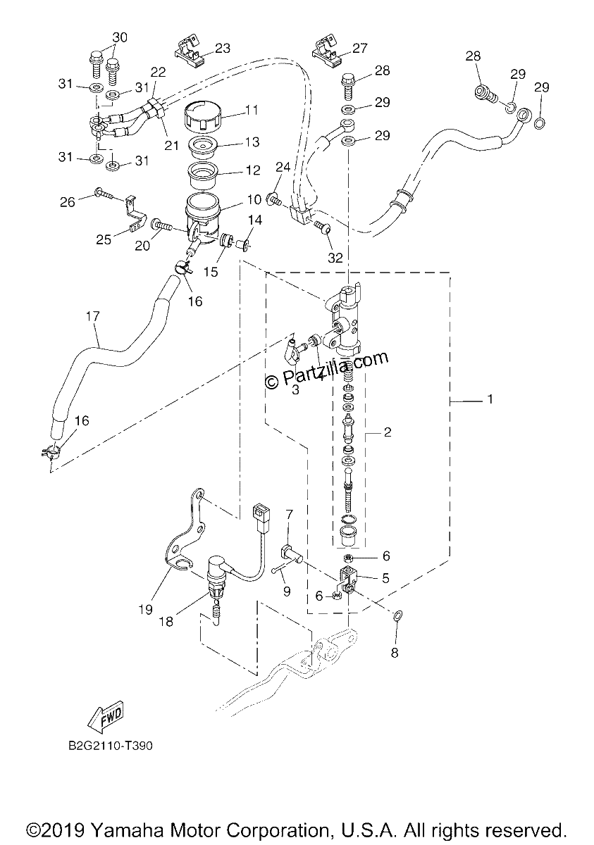 Diagrama de REAR MASTER CYLINDER