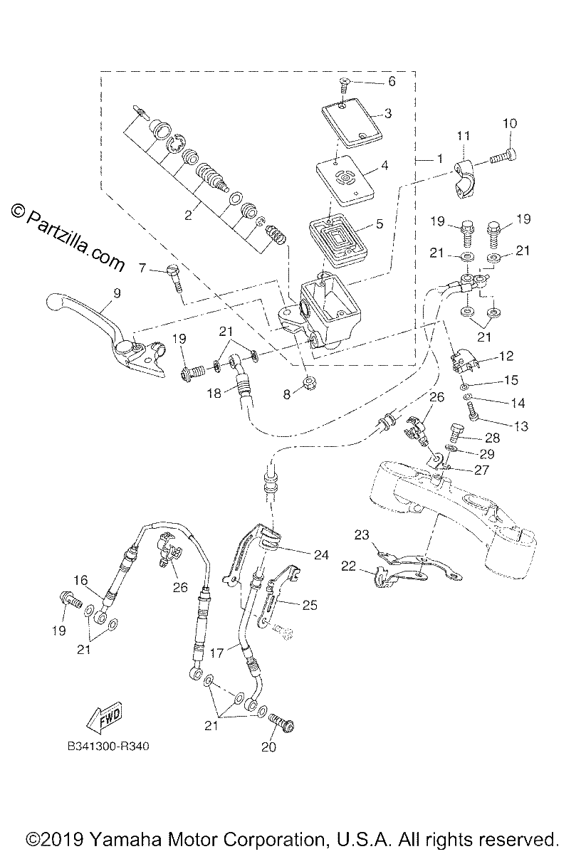 Diagrama de FRONT MASTER CYLINDER