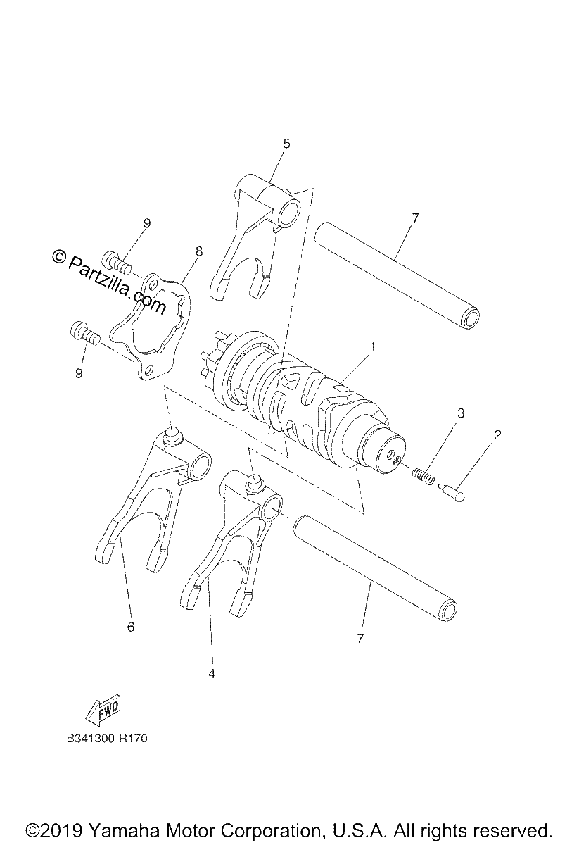 Diagrama de SHIFT CAM FORK