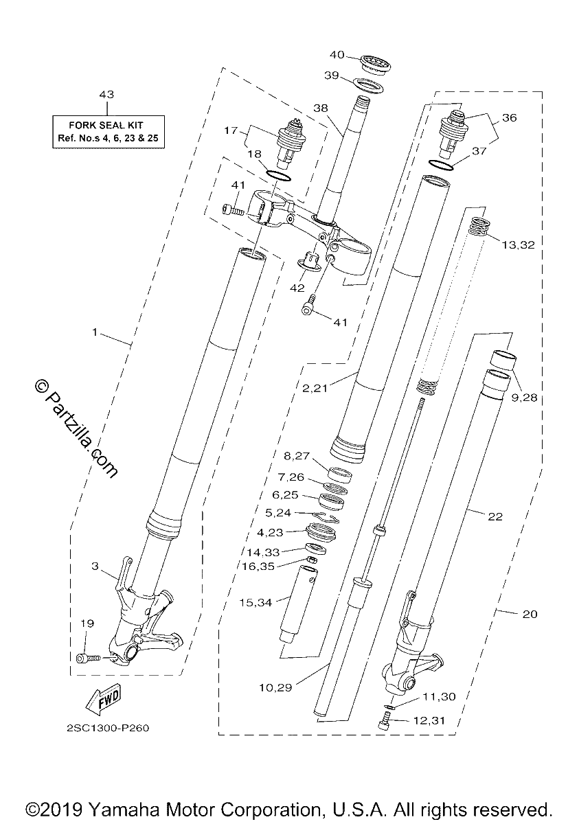 Diagrama de FRONT FORK