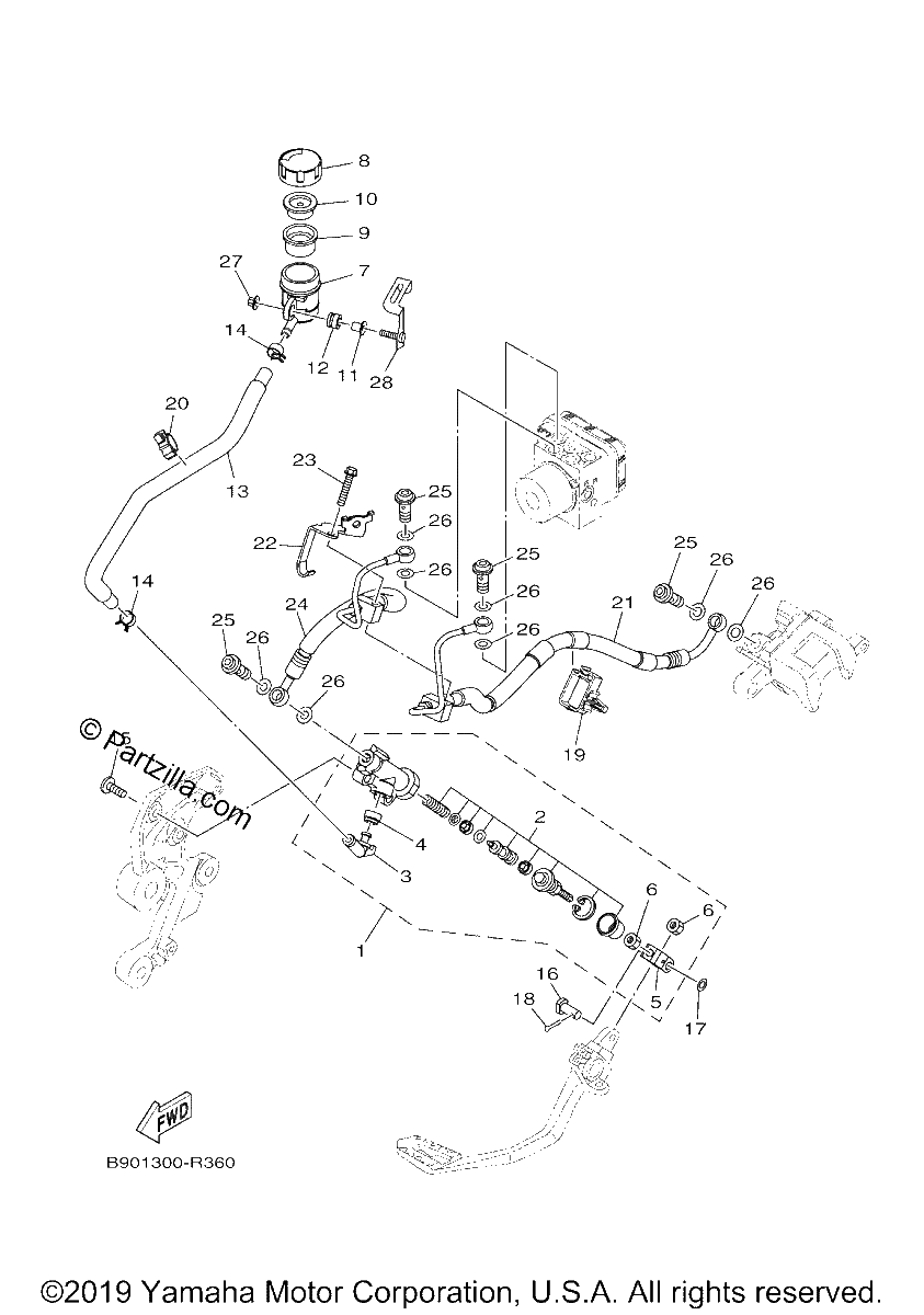 Diagrama de REAR MASTER CYLINDER