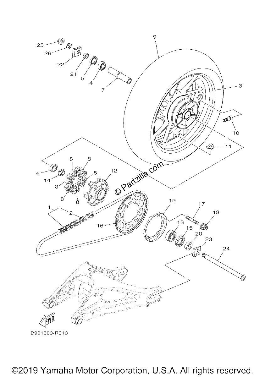 Diagrama de REAR WHEEL