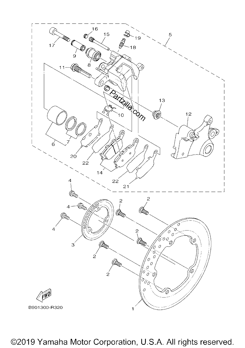 Diagrama de REAR BRAKE CALIPER