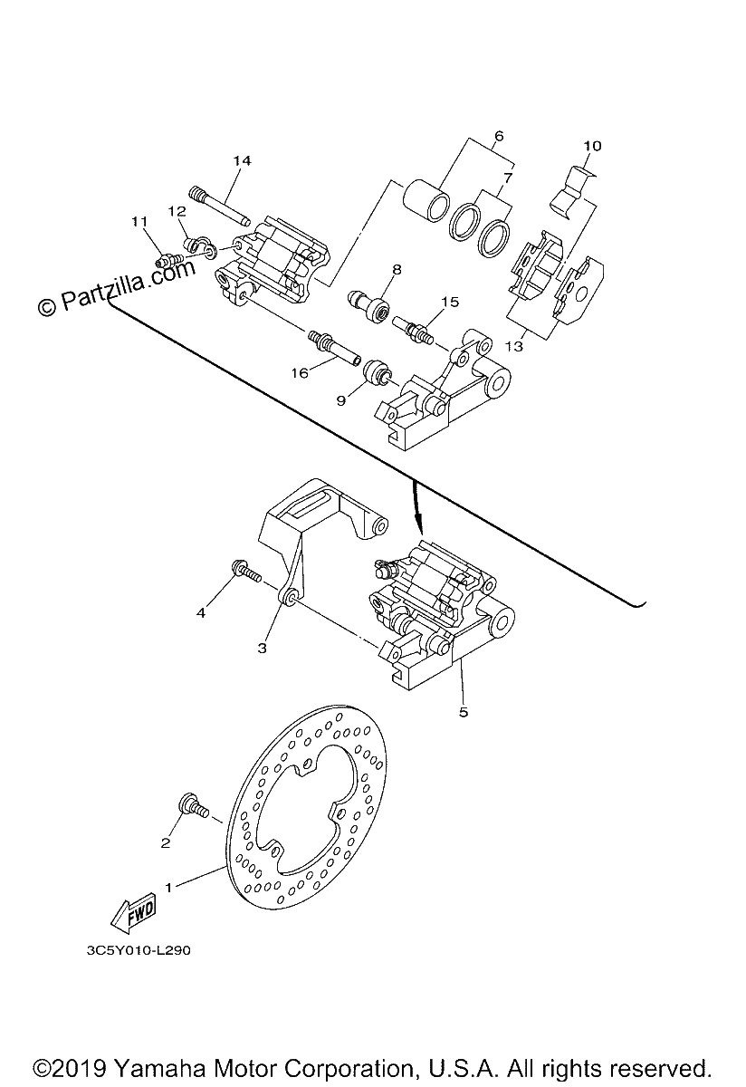 Diagrama de REAR BRAKE CALIPER
