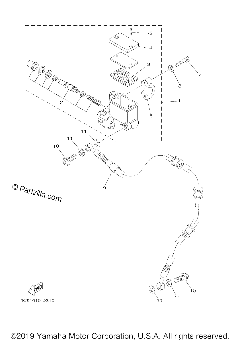 Diagrama de FRONT MASTER CYLINDER