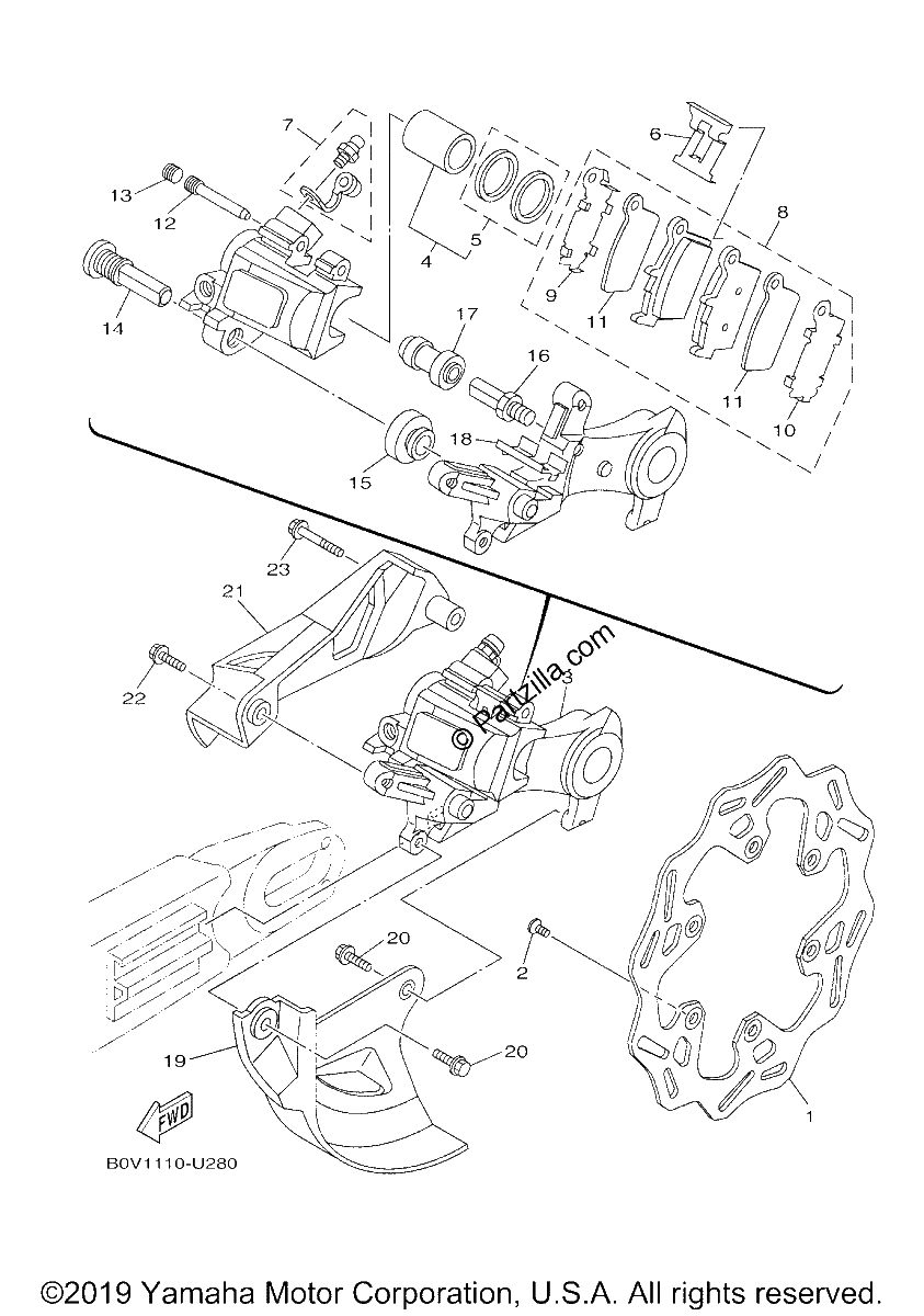 Diagrama de REAR BRAKE CALIPER