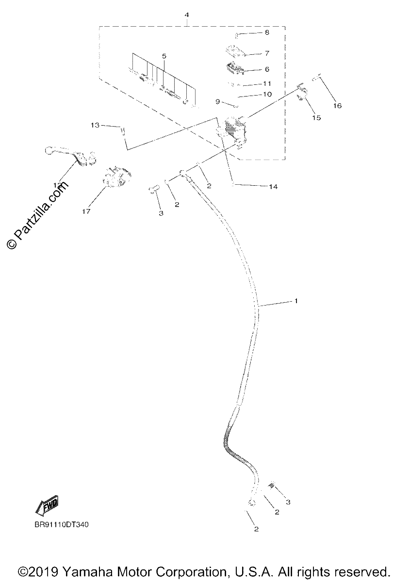 Diagrama de FRONT MASTER CYLINDER
