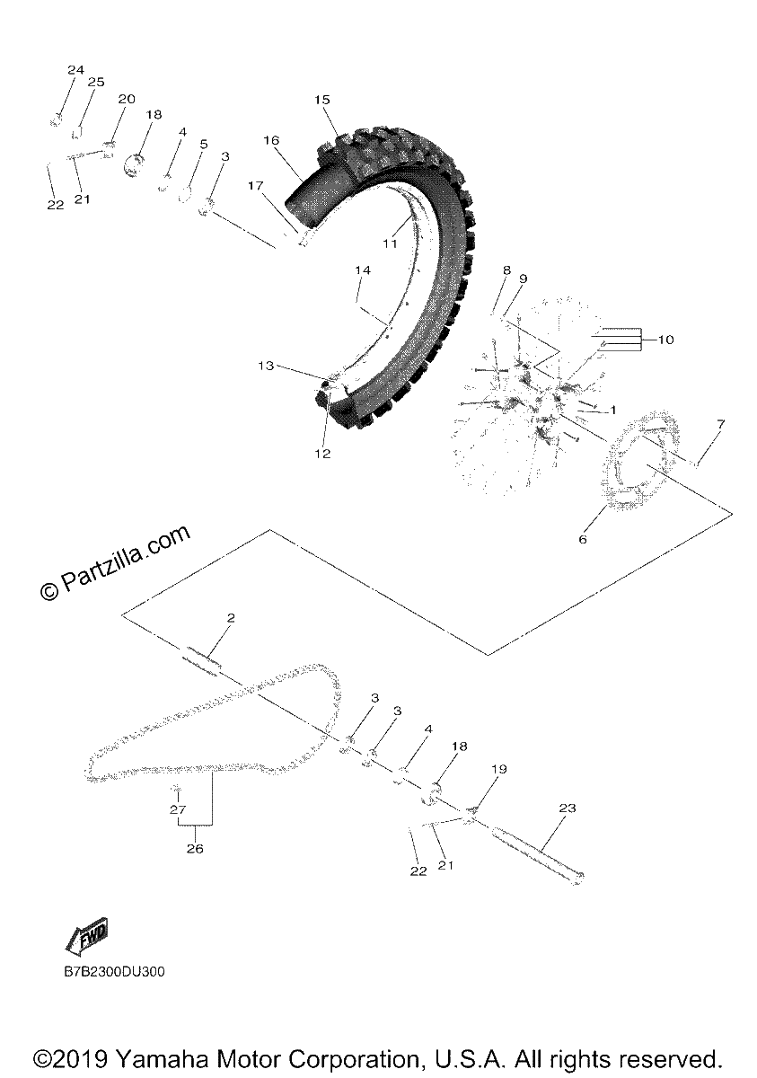 Diagrama de REAR WHEEL