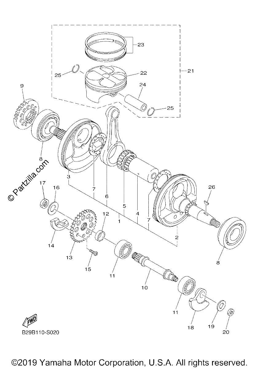 Diagrama de CRANKSHAFT PISTON