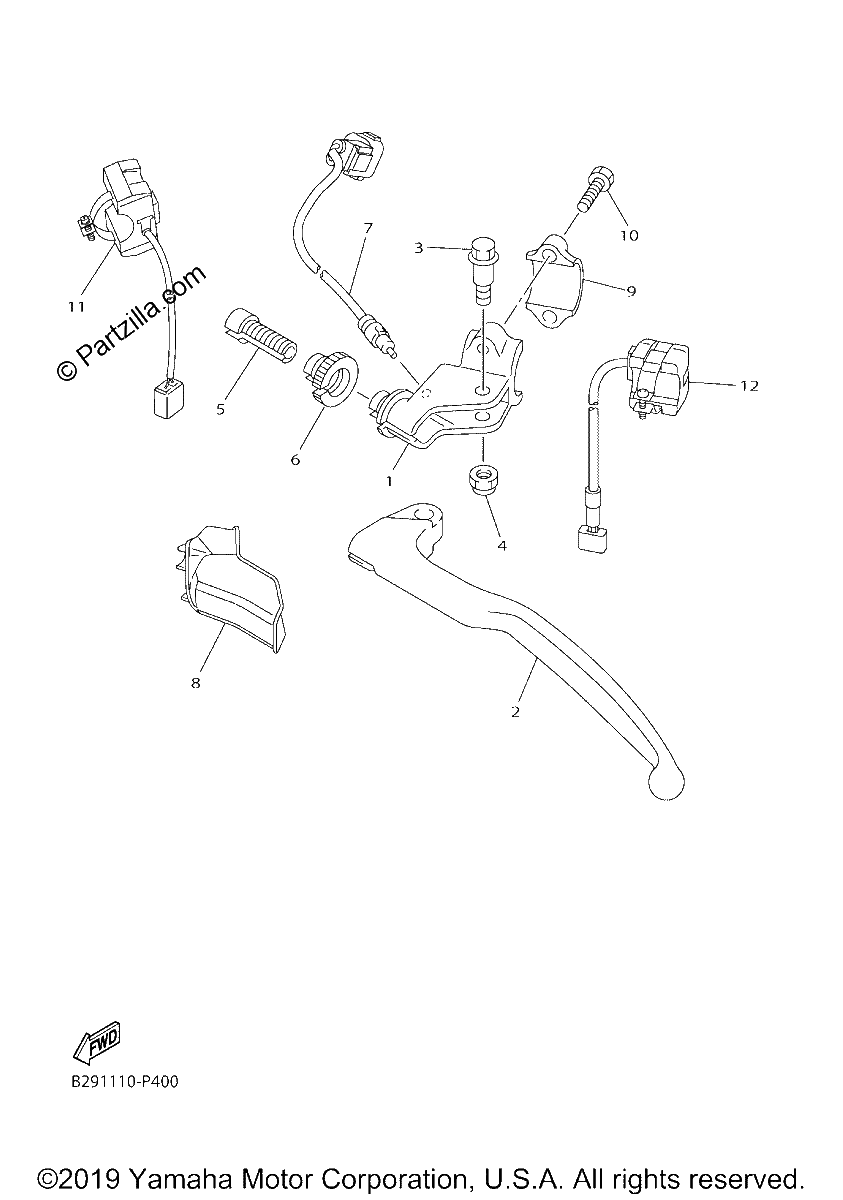 Diagrama de HANDLE SWITCH LEVER