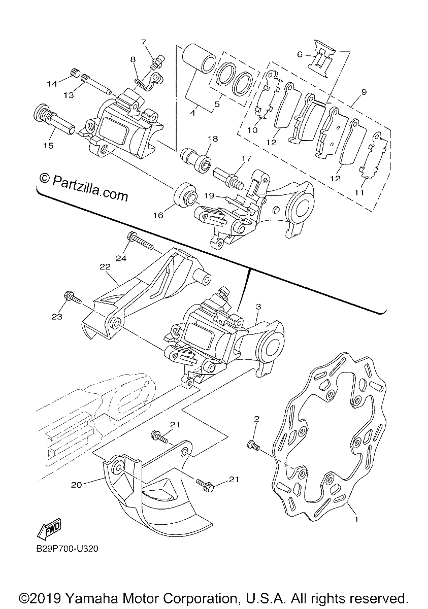 Diagrama de REAR BRAKE CALIPER