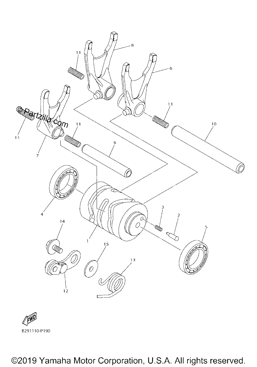 Diagrama de SHIFT CAM FORK