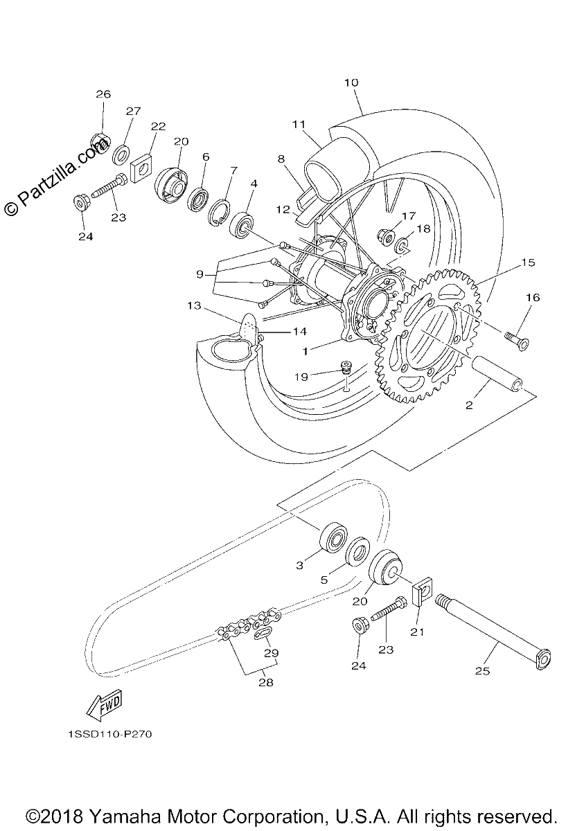 Diagrama de REAR WHEEL