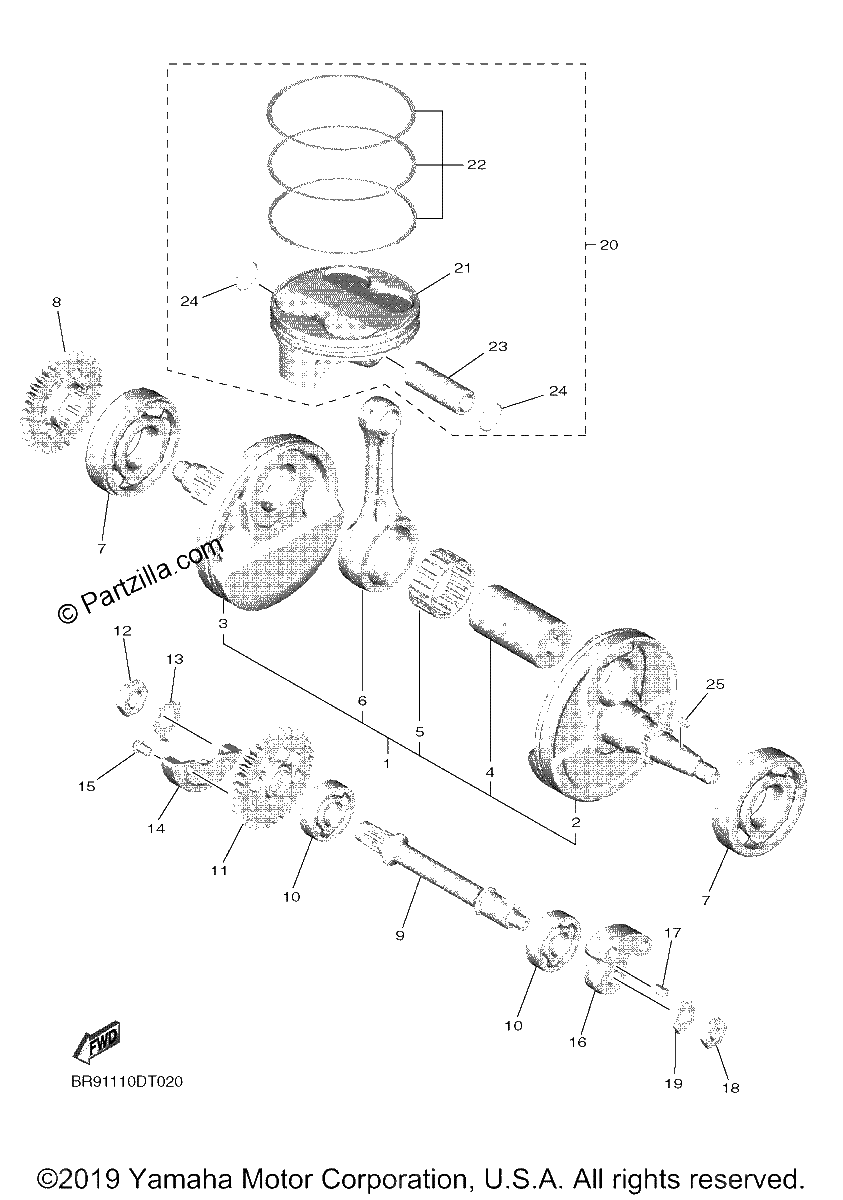 Diagrama de CRANKSHAFT PISTON