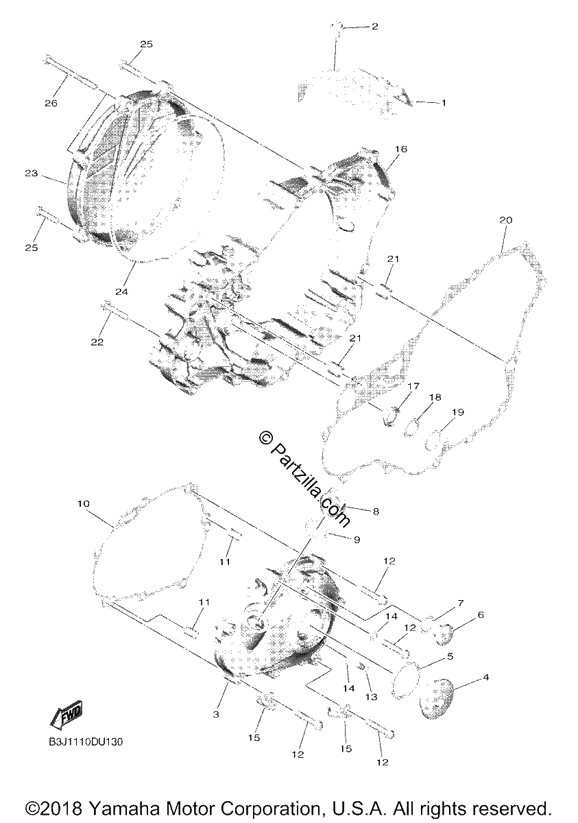 Diagrama de CRANKCASE COVER 1