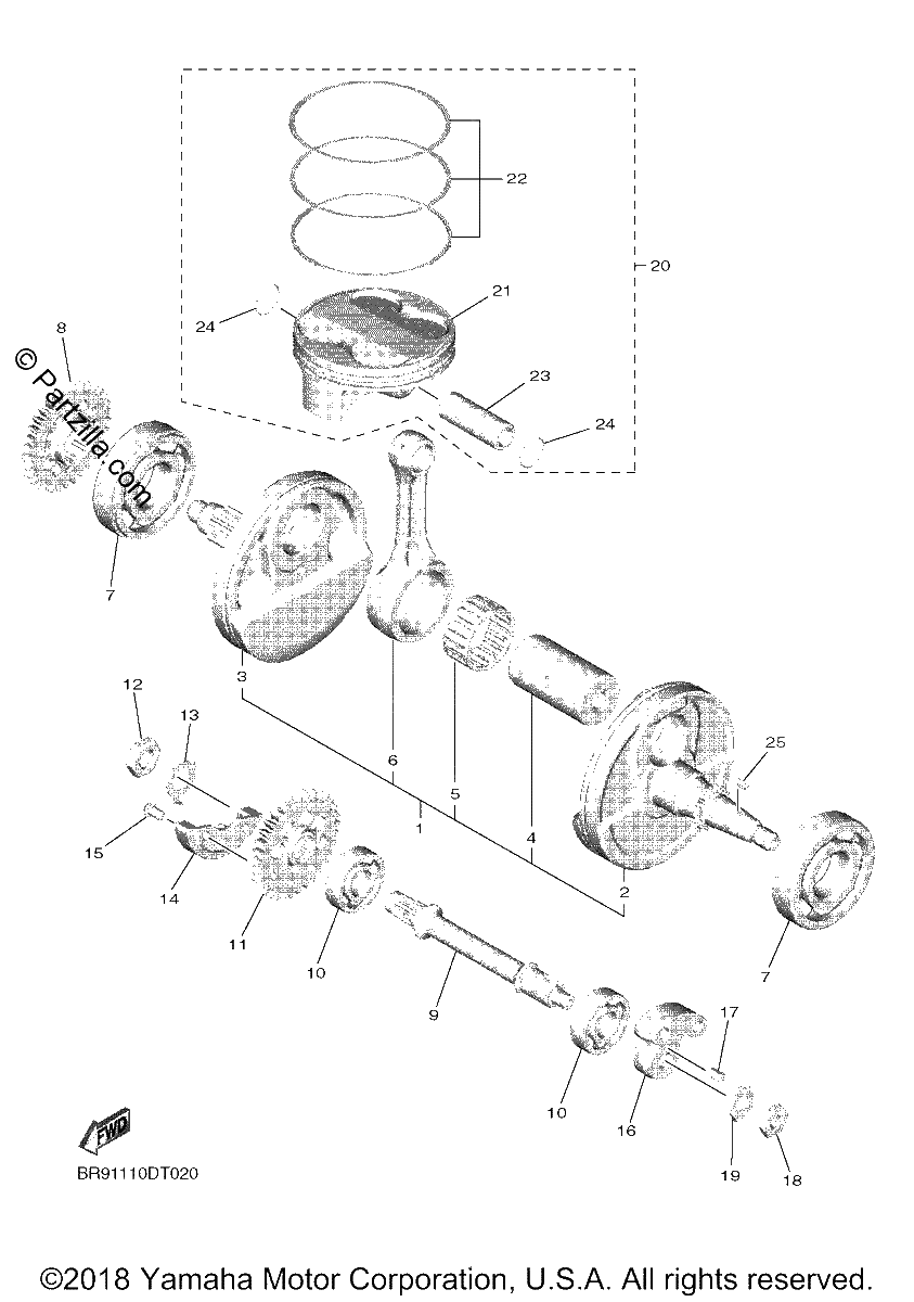 Diagrama de CRANKSHAFT PISTON
