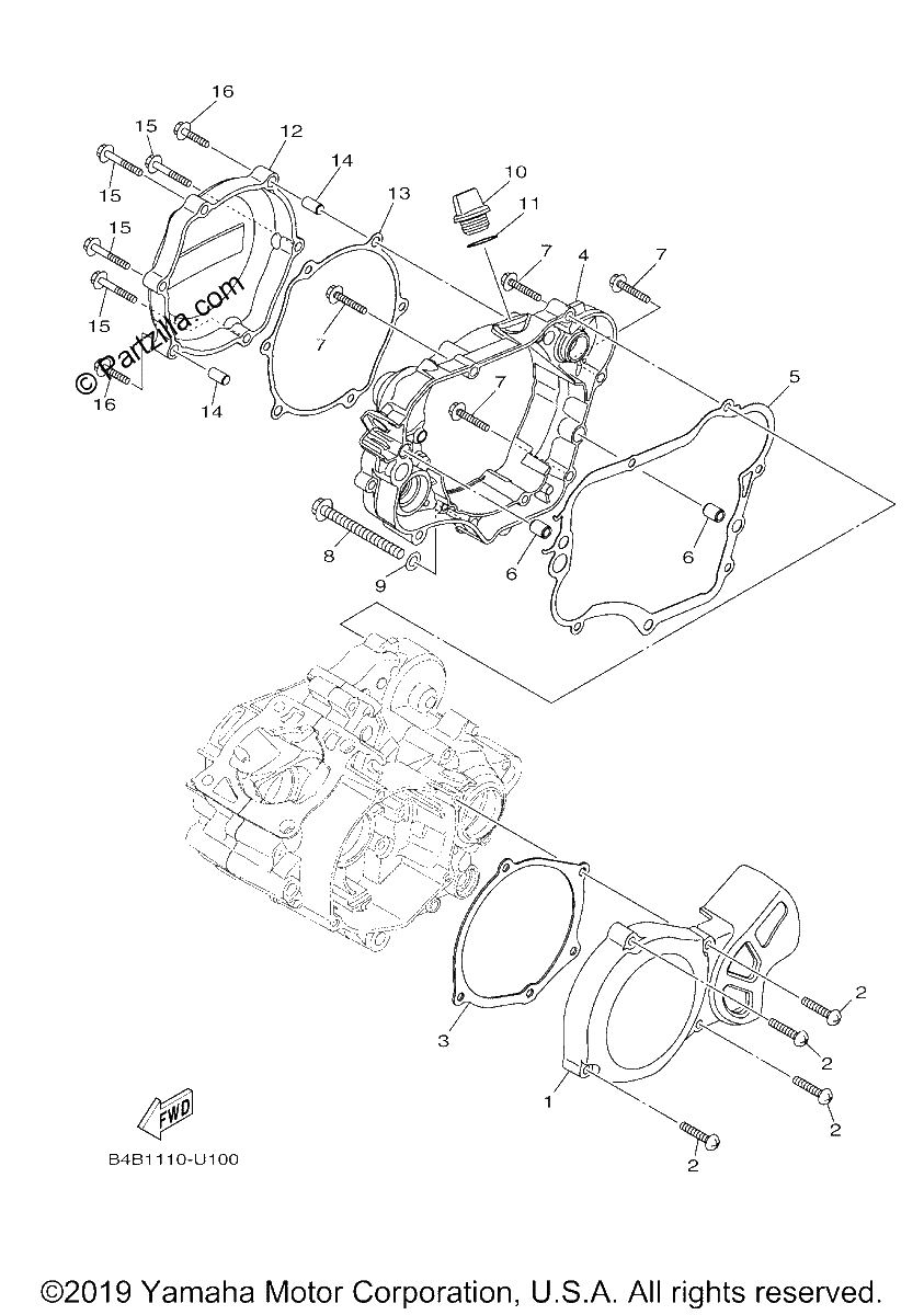 Diagrama de CRANKCASE COVER