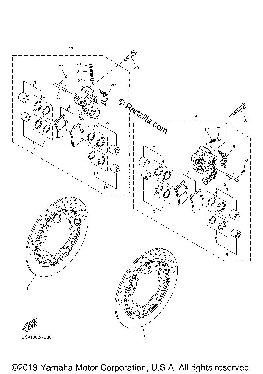 Diagrama de FRONT BRAKE CALIPER