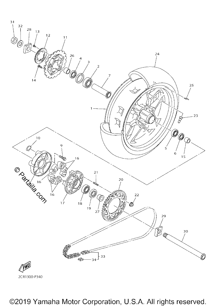 Diagrama de REAR WHEEL