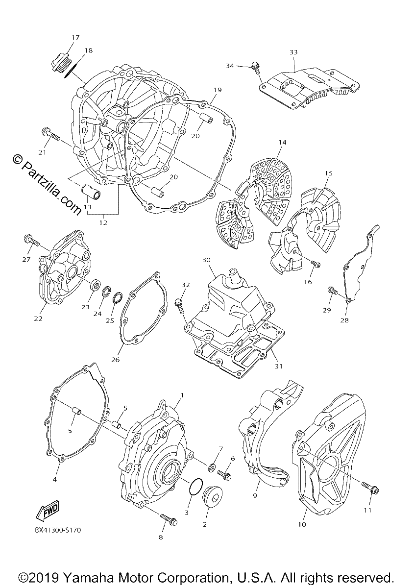 Diagrama de CRANKCASE COVER 1