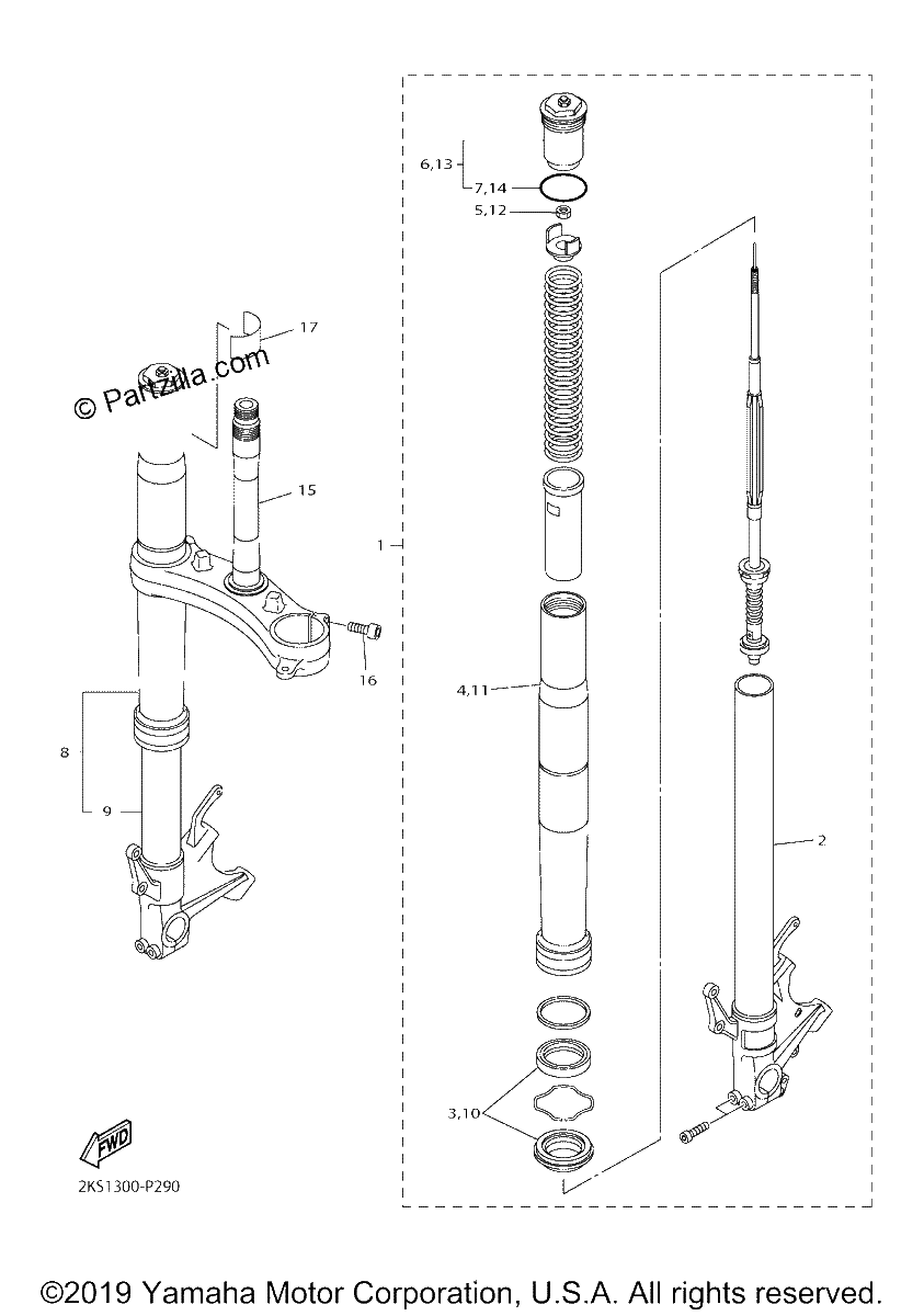 Diagrama de FRONT FORK