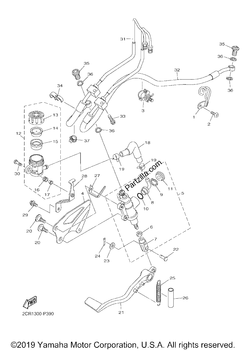 Diagrama de REAR MASTER CYLINDER