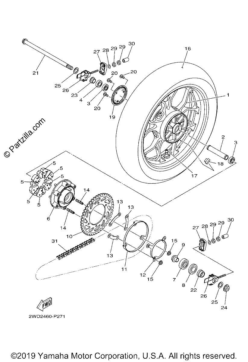 Diagrama de REAR WHEEL