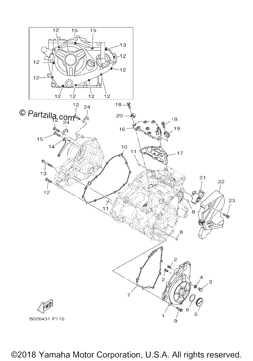 Diagrama de CRANKCASE COVER 1