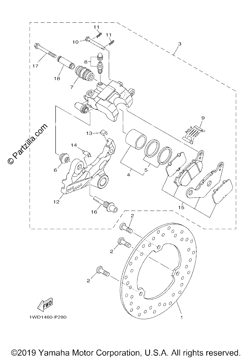 Diagrama de REAR BRAKE CALIPER
