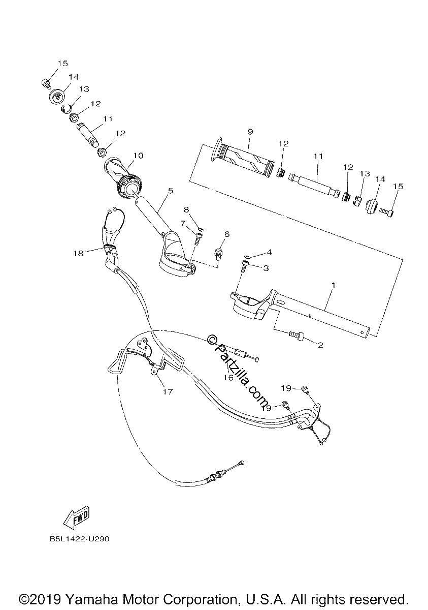 Diagrama de STEERING HANDLE CABLE
