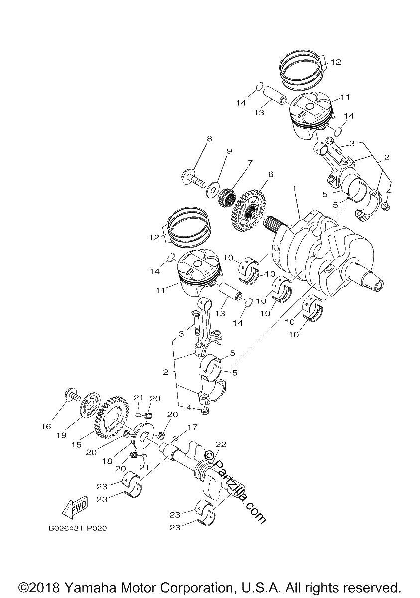 Diagrama de CRANKSHAFT PISTON