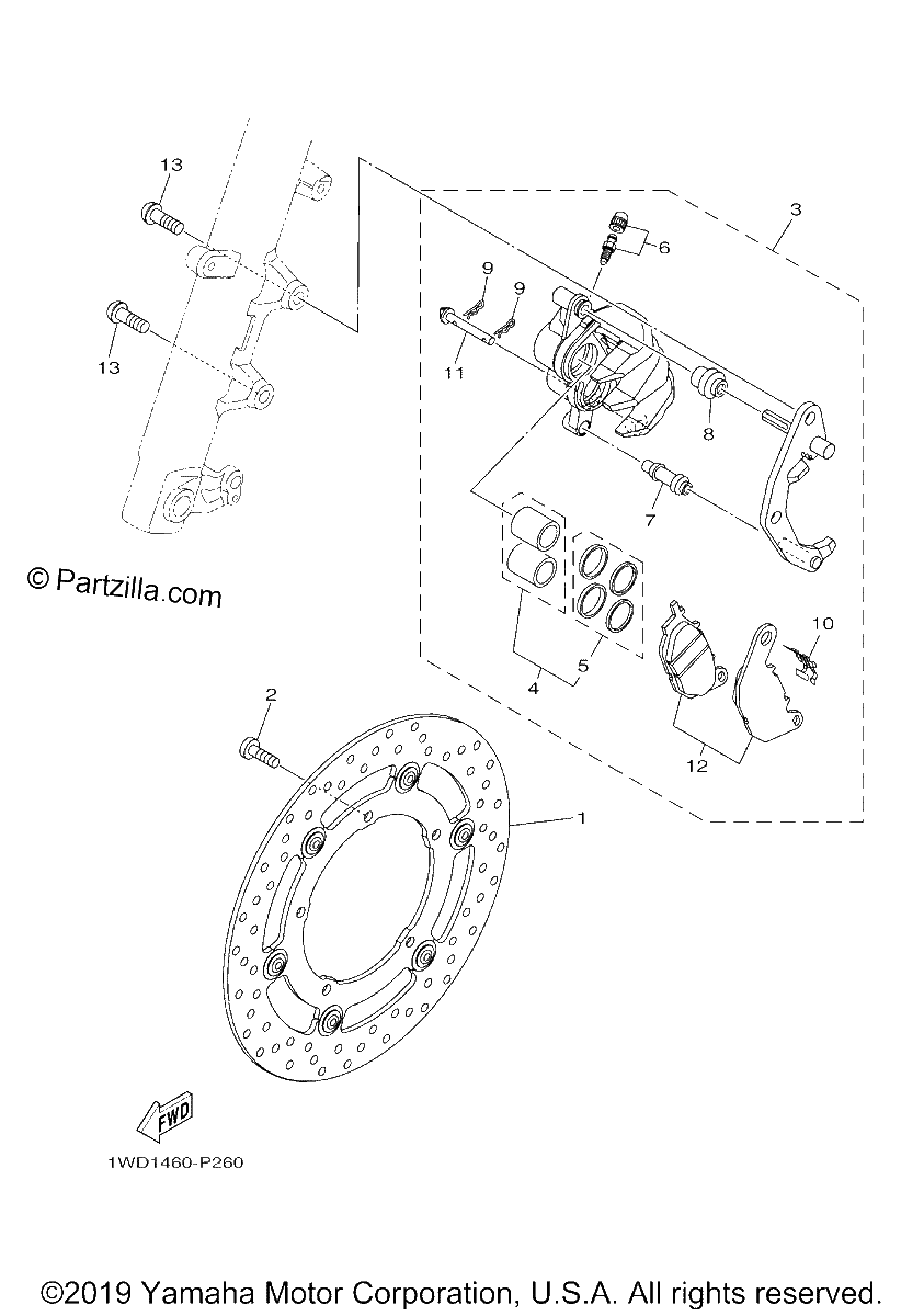 Diagrama de FRONT BRAKE CALIPER