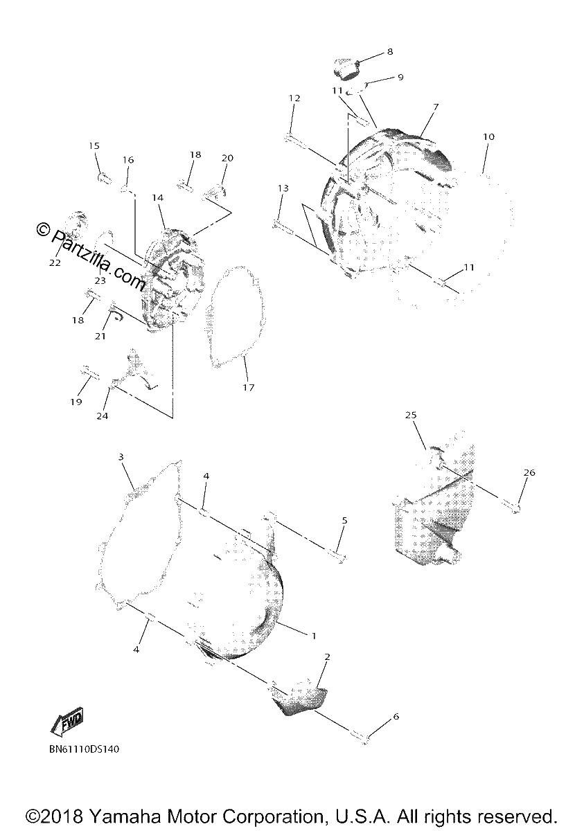 Diagrama de CRANKCASE COVER 1