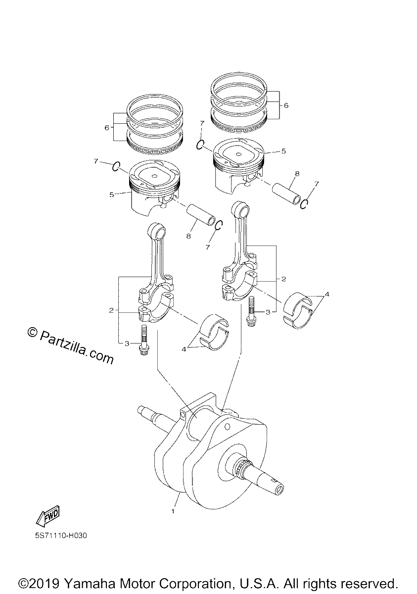 Diagrama de CRANKSHAFT PISTON