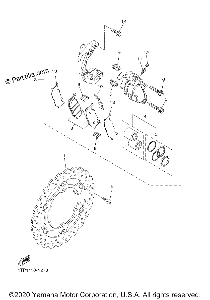 Diagrama de FRONT BRAKE CALIPER