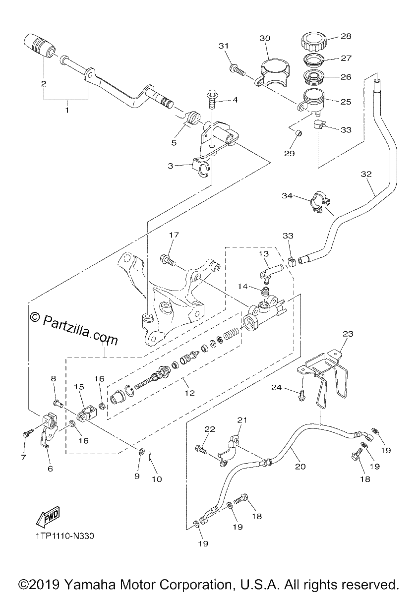 Diagrama de REAR MASTER CYLINDER