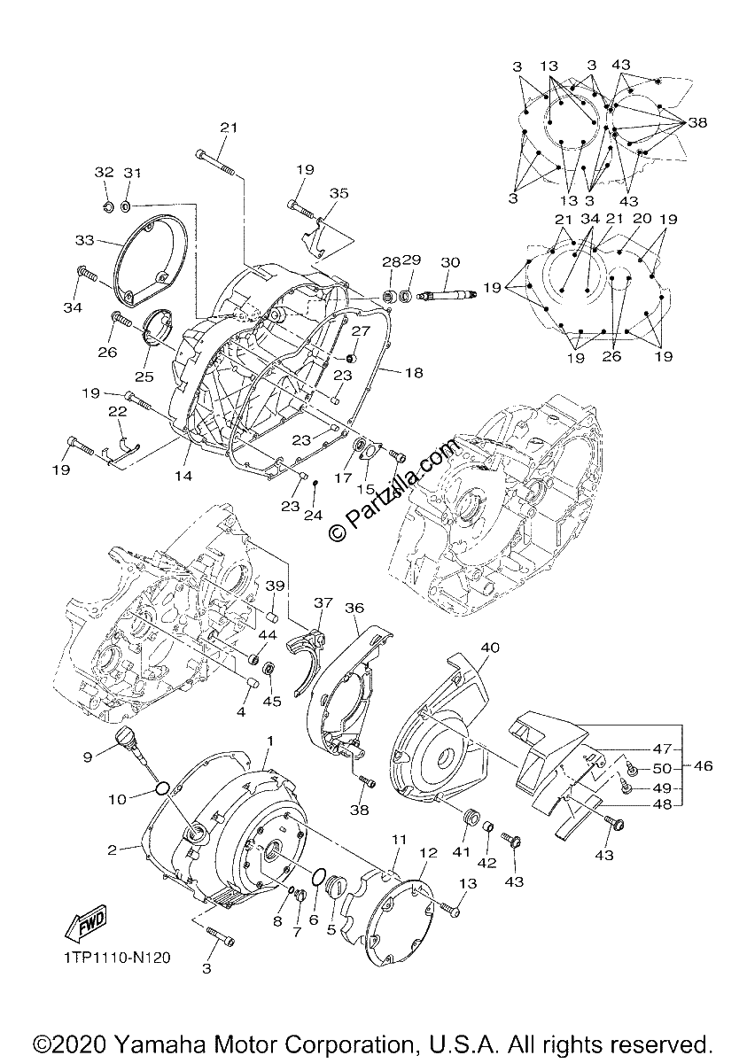 Diagrama de CRANKCASE COVER 1