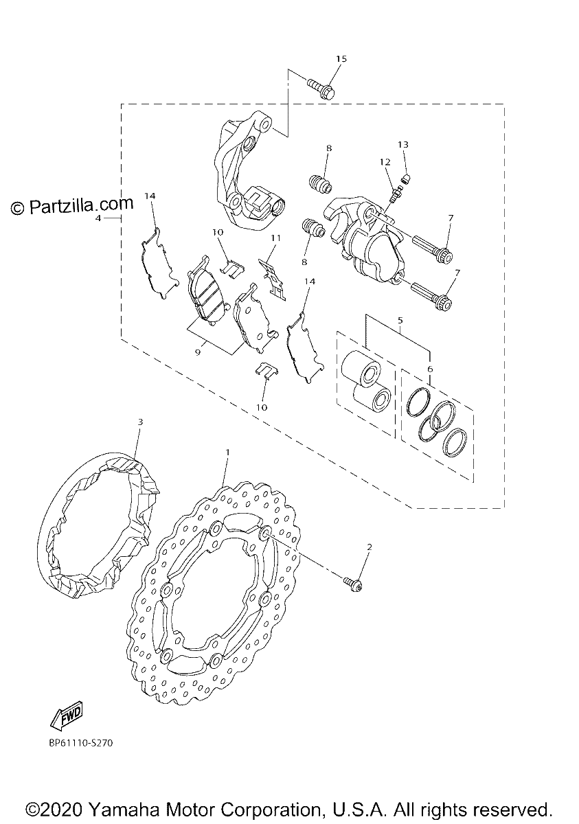 Diagrama de FRONT BRAKE CALIPER