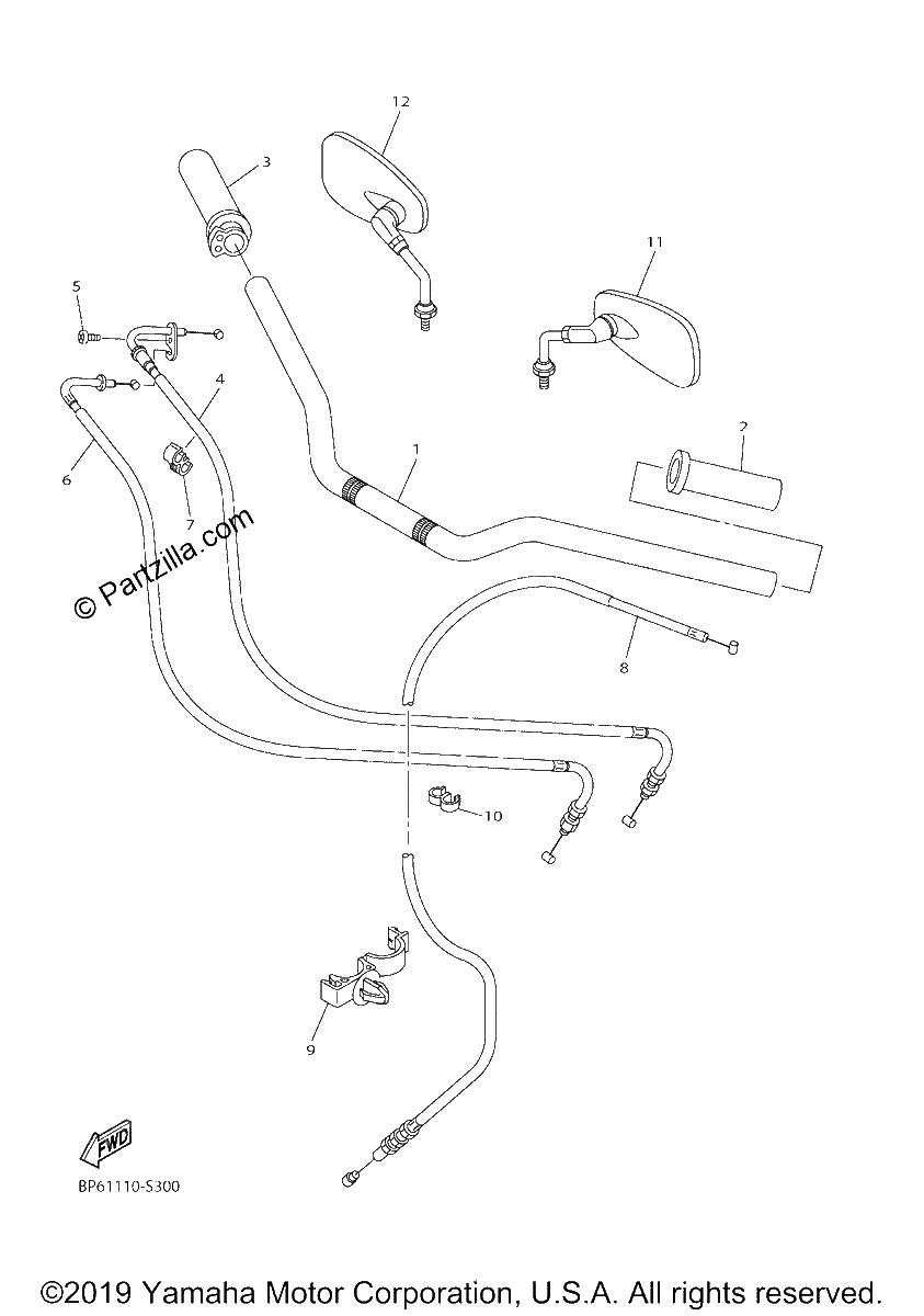 Diagrama de STEERING HANDLE CABLE