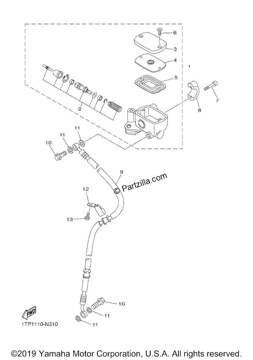 Diagrama de FRONT MASTER CYLINDER