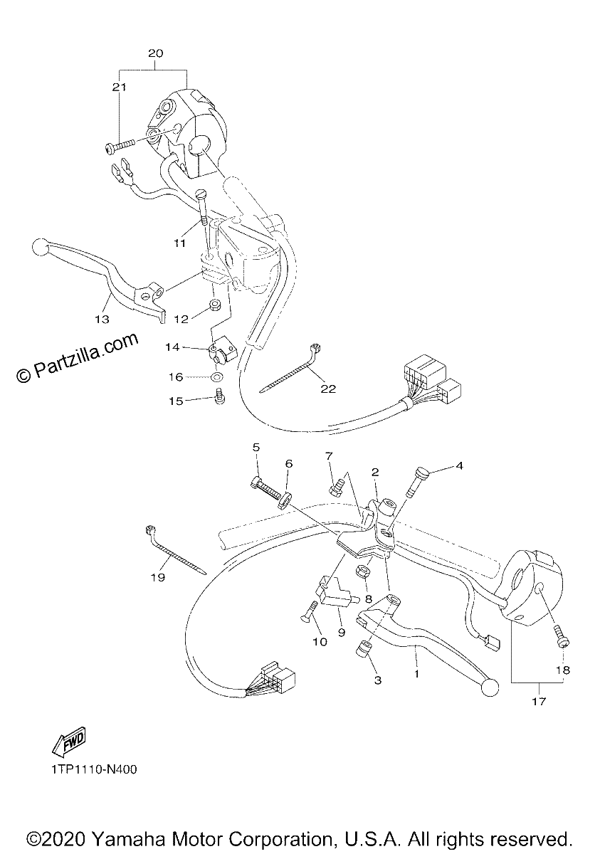 Diagrama de HANDLE SWITCH LEVER