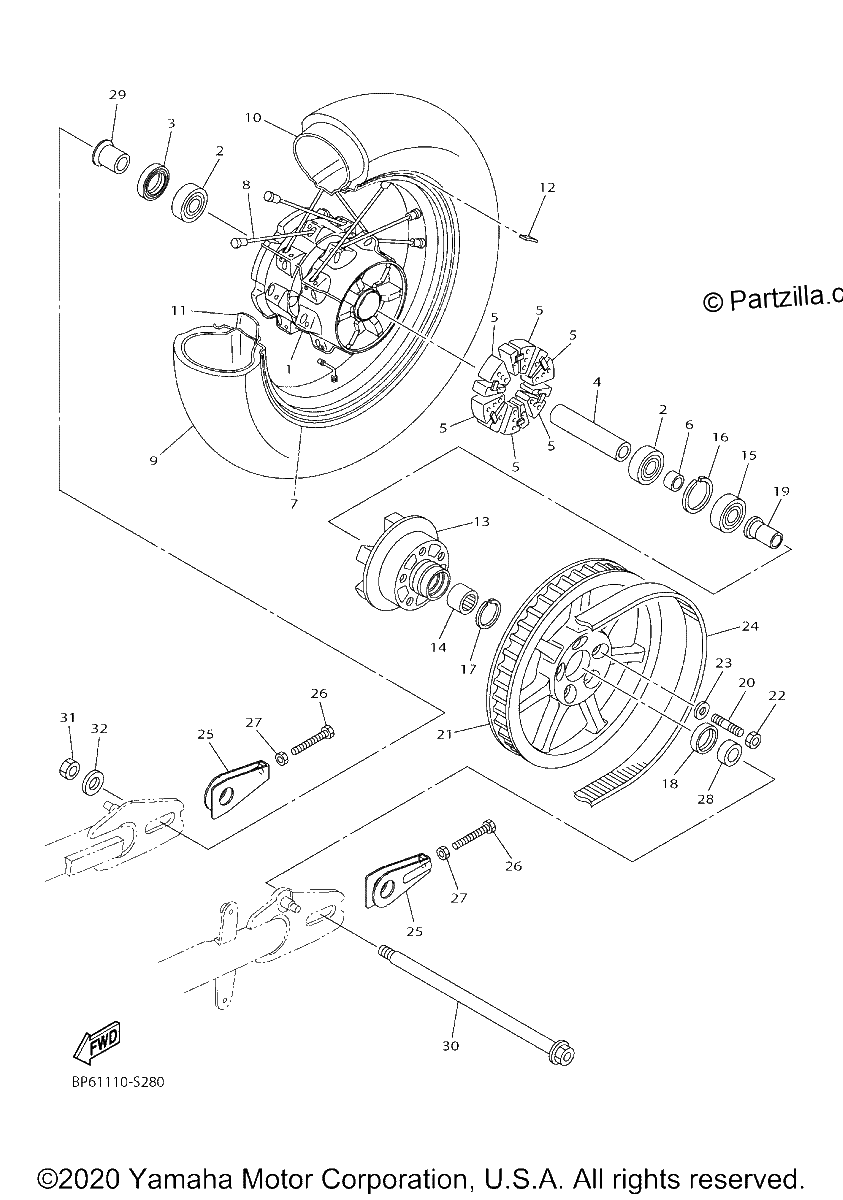 Diagrama de REAR WHEEL