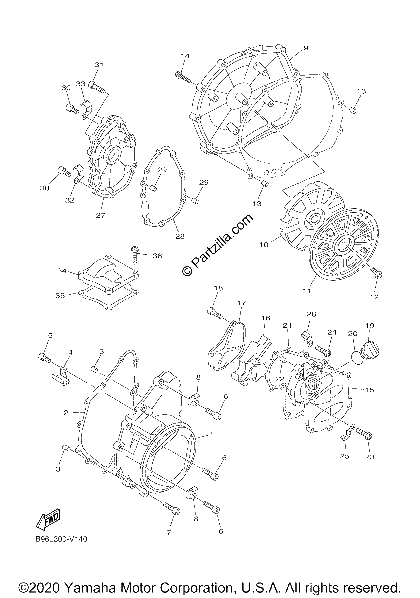Diagrama de CRANKCASE COVER 1