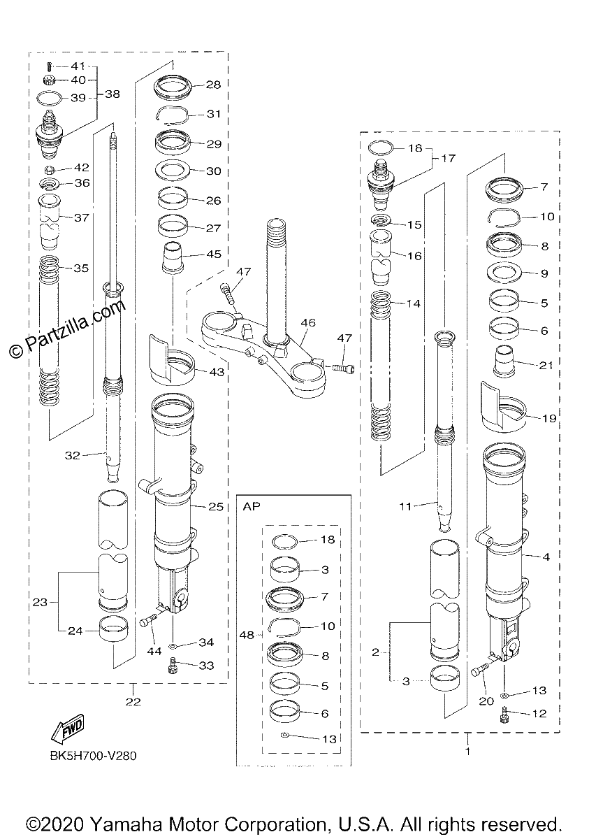 Diagrama de FRONT FORK