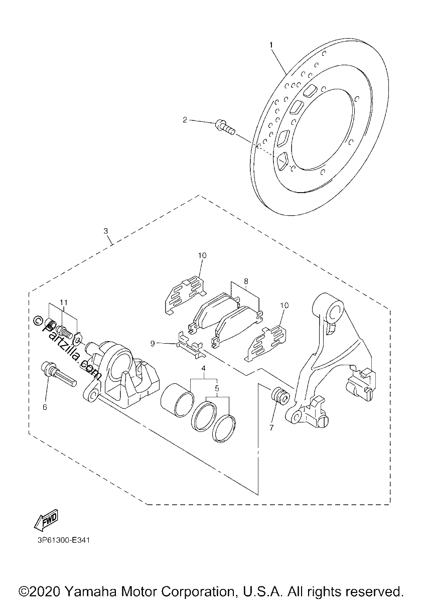 Diagrama de REAR BRAKE CALIPER