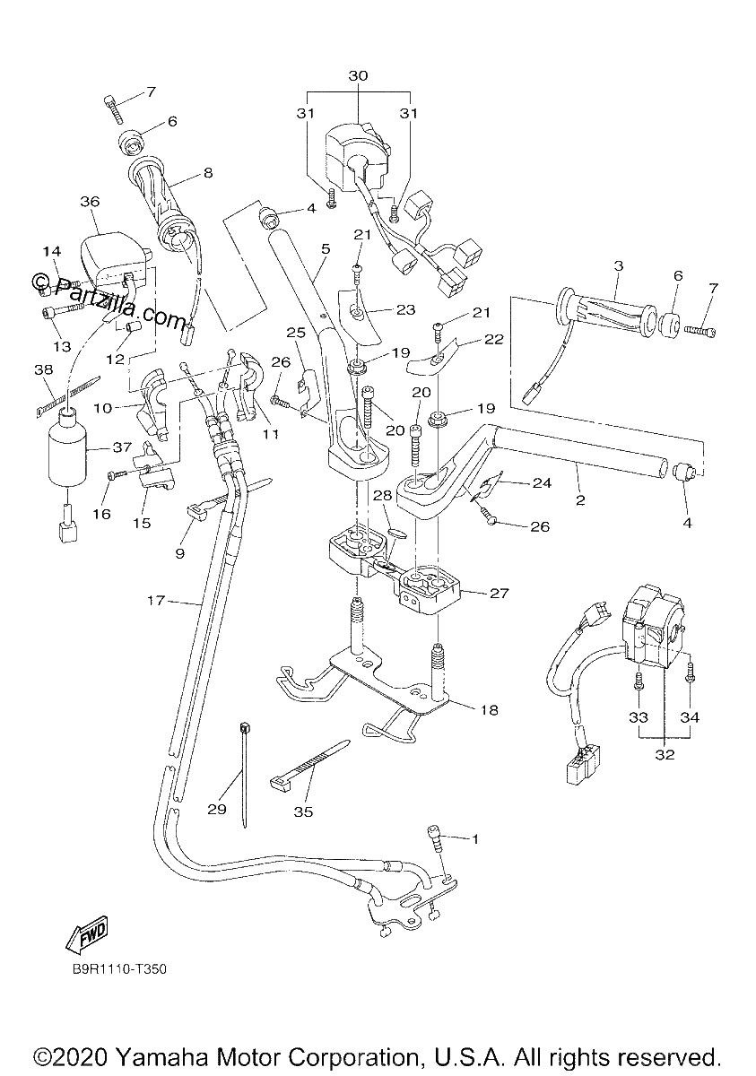 Diagrama de STEERING HANDLE CABLE