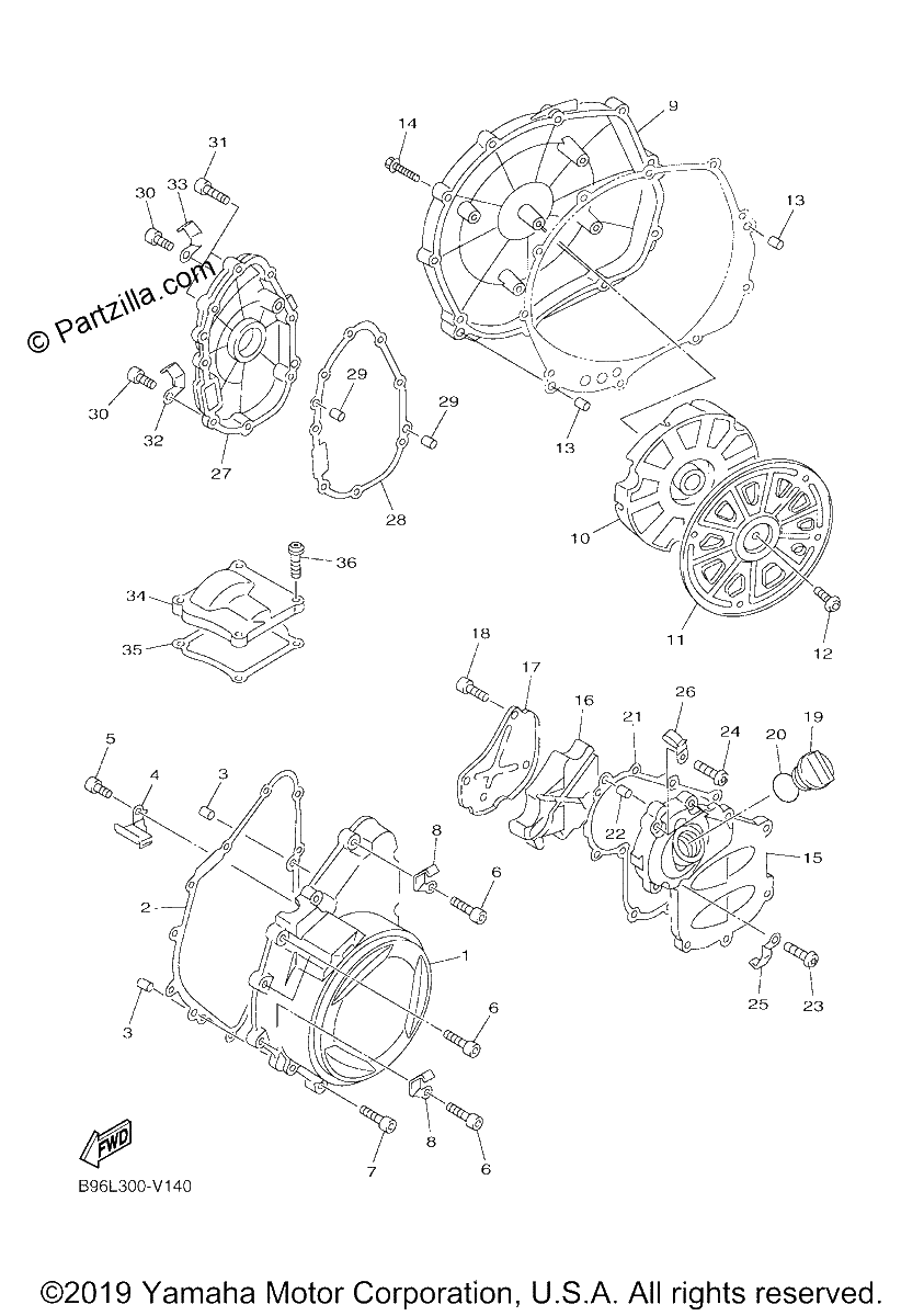Diagrama de CRANKCASE COVER 1