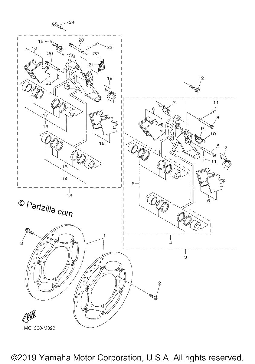 Diagrama de FRONT BRAKE CALIPER