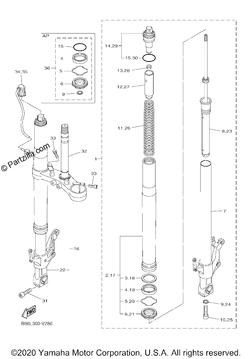 Diagrama de FRONT FORK